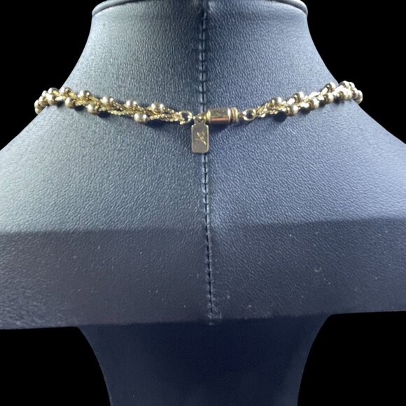 Act II Vintage Gold Tone Beaded Rope Chain Necklace Statement Retro Jewelry 24" - Picture 7 of 7